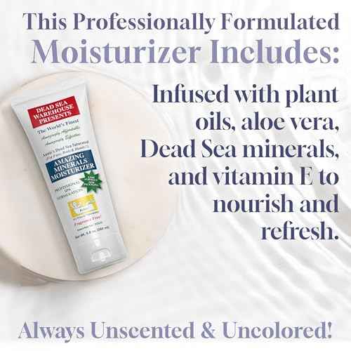 Dead Sea Warehouse - Amazing Minerals Moisturizer - Body Lotion for extremely dry skin - Great for Face, Body & Hands - For Women, Men, & Children- Fragrance Free