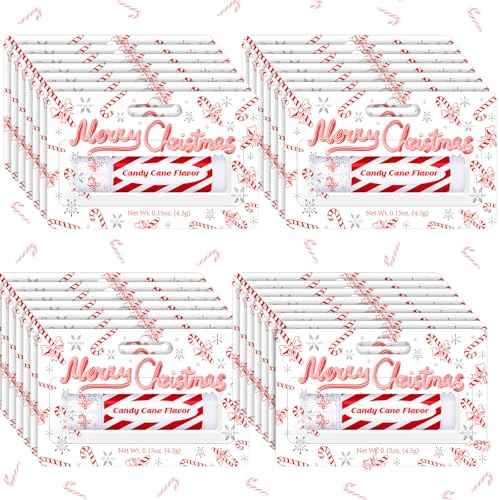 25 Pack Christmas Peppermint Flavor Lip Balms Gifts Bulk Christmas Party Stocking Stuffers Small Thank You Appreciation Gifts for Women Men Staff Coworkers Employee Homeless