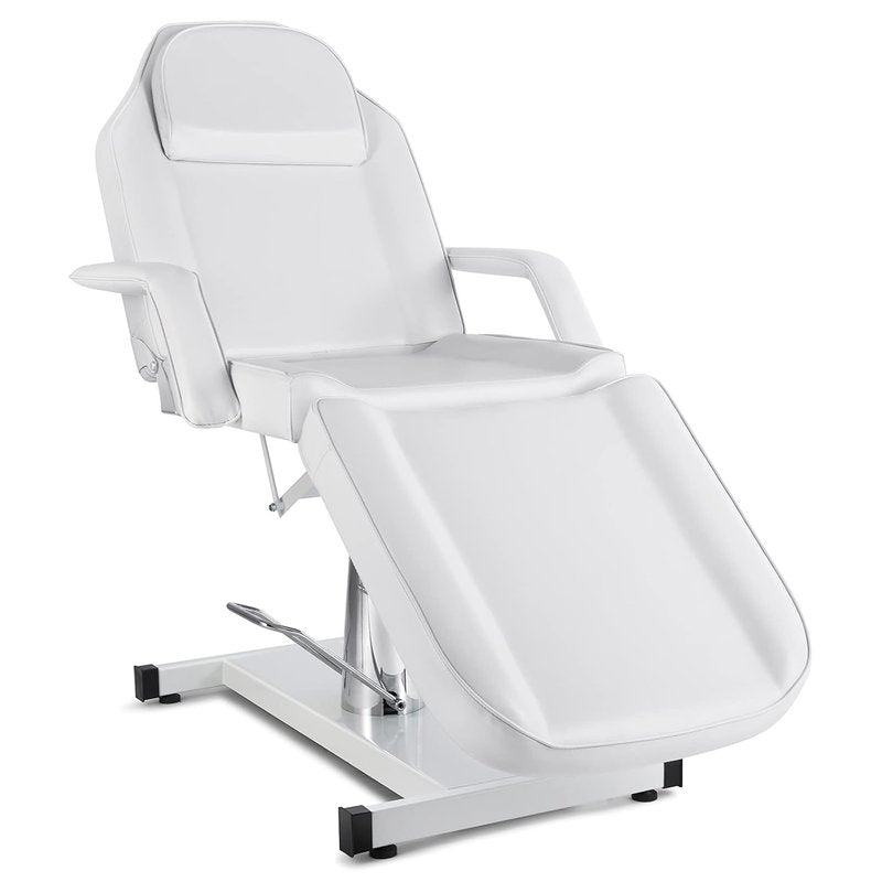 Hydraulic Facial Table - Adjustable Tattoo Chair & Massage Bed for Estheticians | White Salon Equipment