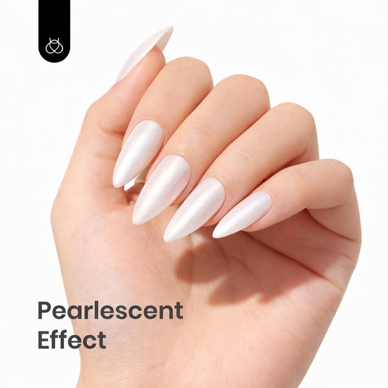 Beetles Pearl White Gel Nail Polish - 15ml Pearl Shimmer White Mermaid Pearlescent Shell Nail Gel Polish Soak Off Uv Led Curing Requires Manicure Salon DIY Home Gifts for Women