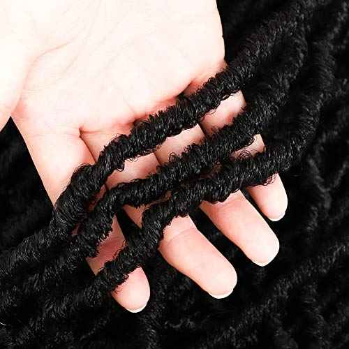 Soft Locs Crochet Hair 24 Inch 8 Packs Blcak Faux Locs Crochet Hair Butterfly Locs Pre looped Braids Synthetic Crochet Hair for Women (24 inch 1B)