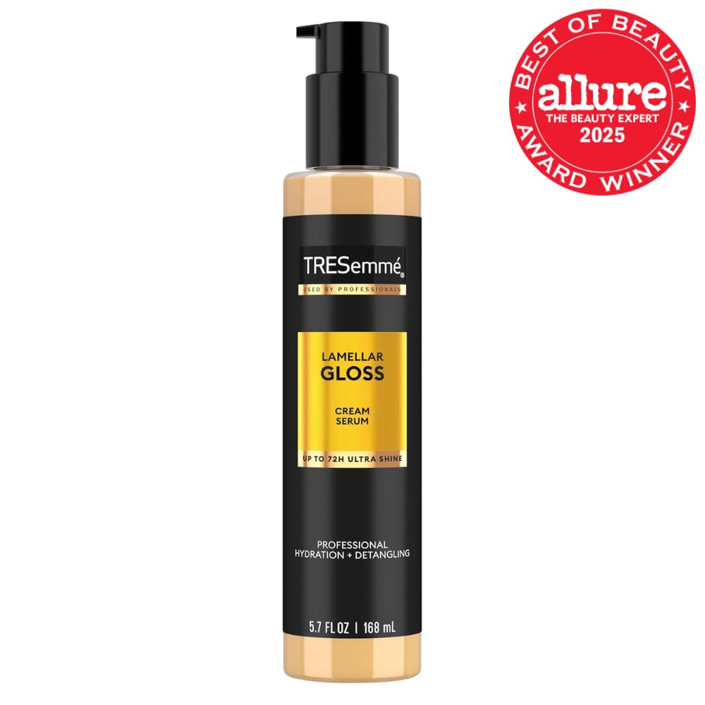 TRESemmé Hydrating Detangling Cream Serum - Ultra Shine Lamellar Gloss, 5.7 Fl Oz | 72-Hour Hydration & Shine