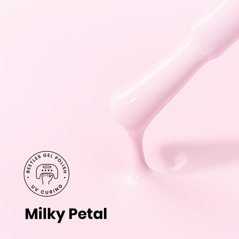 Beetles Baby Pink Gel Polish - Milky Petal 15ml/0.51Oz, Light Pink Gel Nail Polish for Pastel Nails, Same Color Bottle STAY SHINING Series, Long-Lasting Soak Off UV LED Lamp Spring Nails Art