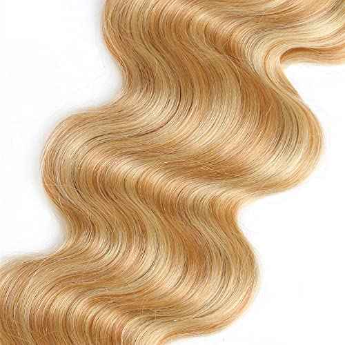 Blonde Bundles Human Hair Body Wave Bundles 14 16 18 Inch P27/613 Honey Blonde Body Wave Bundle Unprocessed Brazilian Virgin Weave Hair 3 Bundle 50 Gram Per Bundle