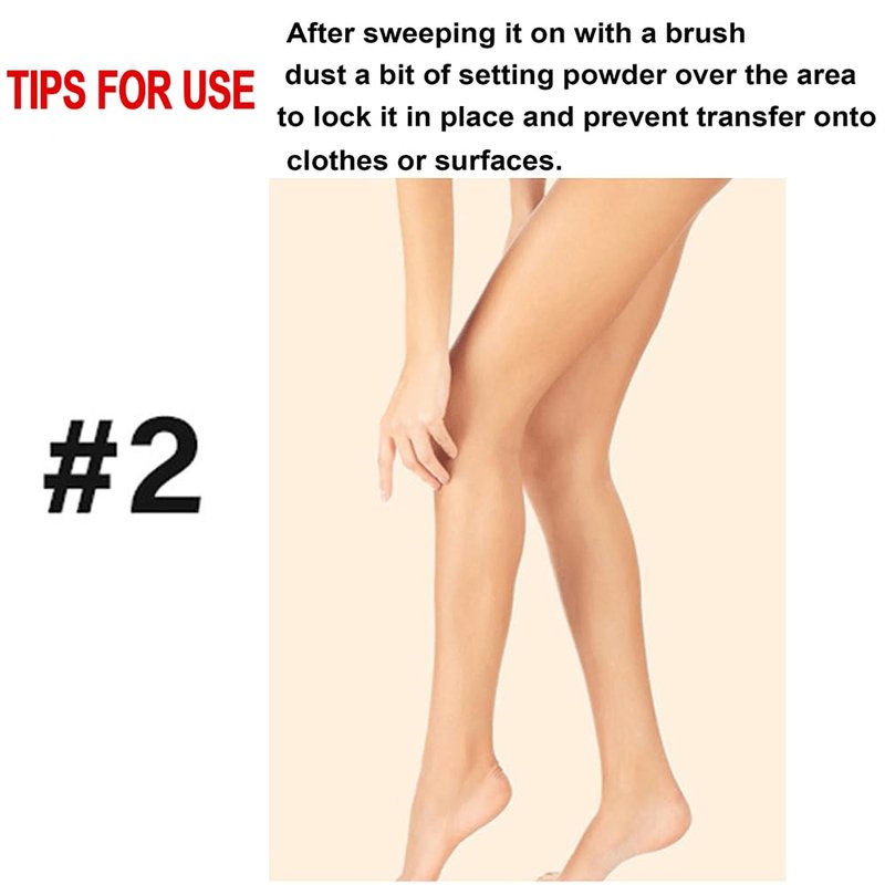 Legs Makeup Waterproof with Brush - No Transfer Body Concealer for Varicose Veins Appearance, Tattoo & Scar Cover Up for All Skin Tones, Waterproof (Medium)