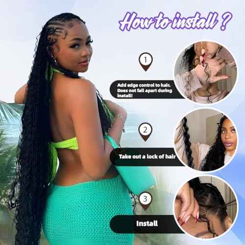 Deep Wave Human Braiding Hair for Boho Braids ? 14 Inch 120g 3 Bundles/Pack Highlights Balayage Chocolate Brown to Caramel Blonde, 12A Brazilian Hair Bulk No Weft, Wet & Wavy Curly Knotless Extensions