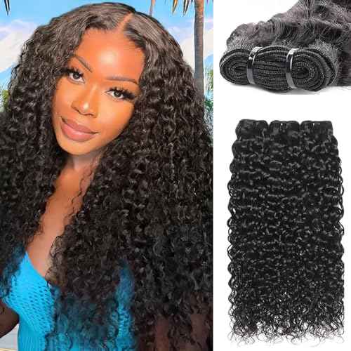12A Water Wave Human Hair Bundles 16 18 20 Inch Wet And Wavy Bundles Human Hair 100% Unprocessed Brazilian Virgin Water Curly Bundle Natural Black Color