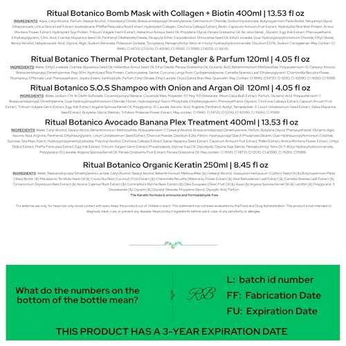 Ritual Bot?nico Keratina Org?nica | Treatment to Straighten, Repair and Relax Hair | All Natural, Organic & Vegan Ingredients | Product of Colombia | 6 Piece Kit