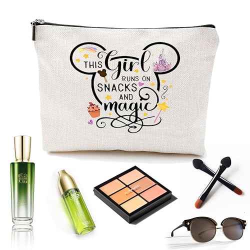 2 Pcs Cartoon Mouse Makeup Bags for Women, Cute Travel Cosmetic Bag, Large Capacity Waterproof Toiletry Bag with Zipper, Birthday Gifts for Her