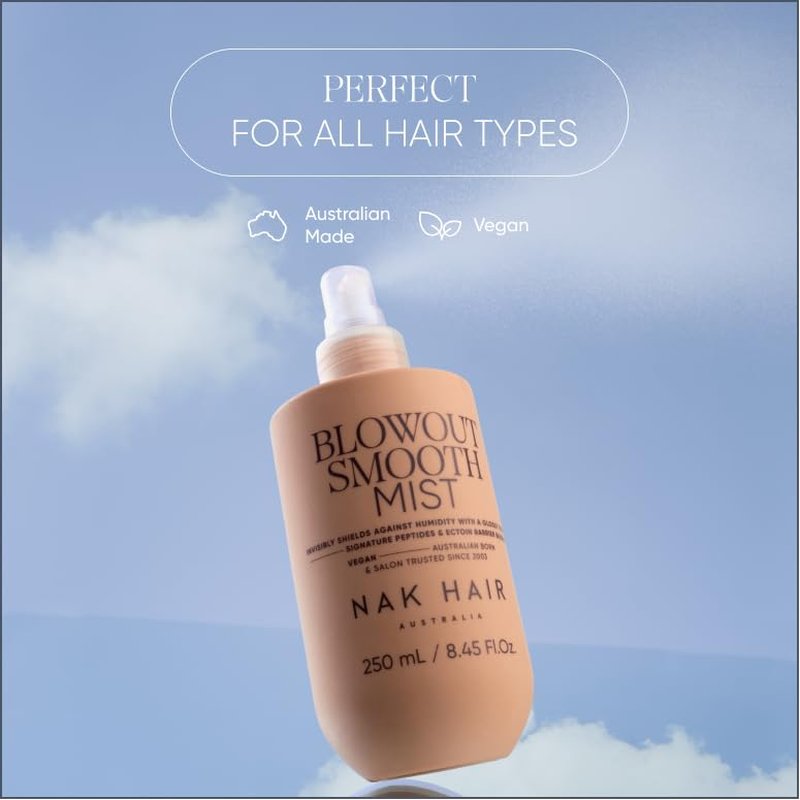 NAK Signature Blowout Mist | Heat Protectant Spray for All Hair Types - Anti-Frizz & Humidity Control, 250ml