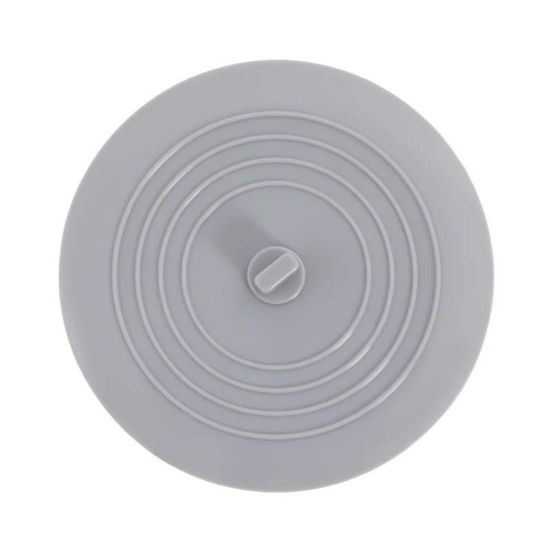 2 Pack Silicone Tub Stopper, 5.9 inch Flat Drain Plug for Sink and Bathtub, Soft & Flexible Water Seal, Grey & Black Round Universal Stopper for Kitchen Bathroom Laundry