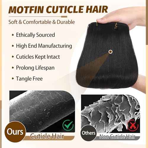 Clip in Hair Extensions Real Human Hair, 20 inch 105g, Balayage Invisible Remy Human hair Clip in Extensions for Women Seamless Straight 8Pcs Double Weft Natural Black