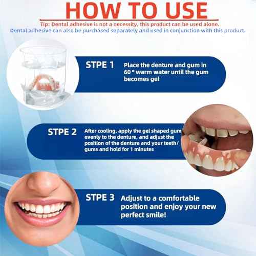 Soft Silicone Denture Liners ? Comfortable Fit Denture Set with Upper & Lower Lightweight Liners for Secure Fit & Comfortable Wear (1 Set)