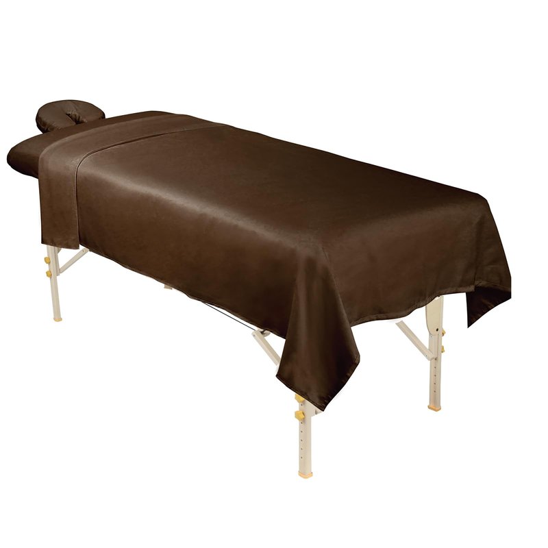 ForPro Professional Collection Premium Microfiber 3-Piece Massage Sheet Set, Chocolate, Ultra-Light, Stain, and Wrinkle Resistant, Includes Flat, Fitted Sheet and Massage Face Rest Cover