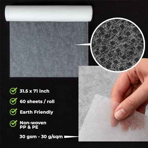 Disposable Massage Bed Cover - 60 Sheets Per Roll, Non-woven Material - Ideal for Spa, Tattoo, Waxing - No Crinkle Table Sheets - 31.5 x 71 Inches (2 Rolls)