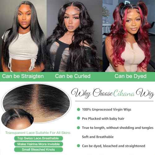 30 Inch Lace Front Wigs Human Hair Pre Plucked 180% Density Body Wave Transparent HD 13x6 Lace Frontal Wigs Glueless Body Wave Wig for Women with Baby Hair