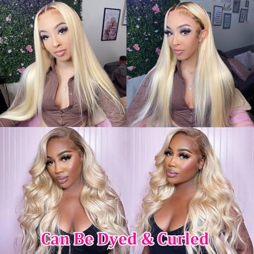 Benafee Ombre Blonde Human Hair Lace Front Wigs for Black Women 1B613 Colored 13x4 Lace Frontal Glueless Wigs Pre Plucked with Baby Hair 180% Density Brazilian Virgin Remy Hair Bleached Knots 16 Inch