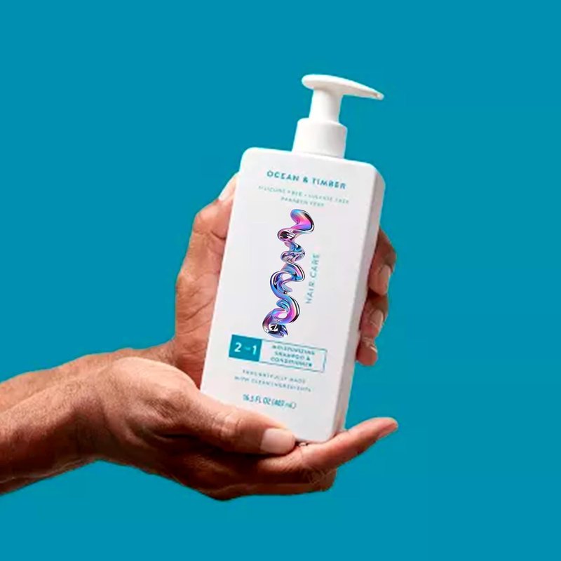 Shampoo & Conditioner - 2-in-1 - Ocean & Timber - Contain Naturally Derived Ingredients All Hair - Silicone, Sulfate and Paraben Free - Full & Thick - 16.5 fl oz (1 Pack)