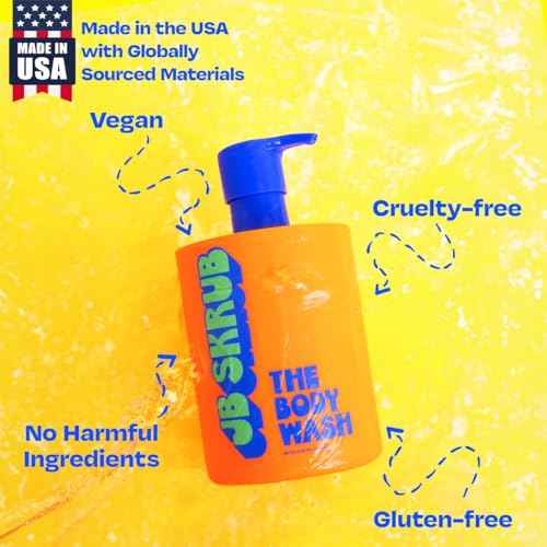 JB SKRUB - The Body Wash for Kids, Tween & Teen Boys with Foaming Action & Natural Citrus Scent - No Harsh Ingredients Boys Body Wash - Conquer Adolescent Funk with Confidence - 14 Oz.