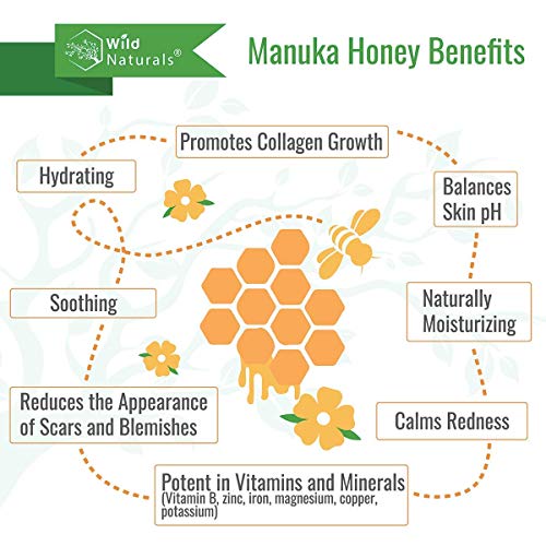 Wild Naturals Manuka Honey Moisturizer for Dry, Sensitive Skin ? Eczema Relief Face Cream ? Soothing Cream for Redness & Irritation ? Face, Hand & Body Moisturizer for Women & Men