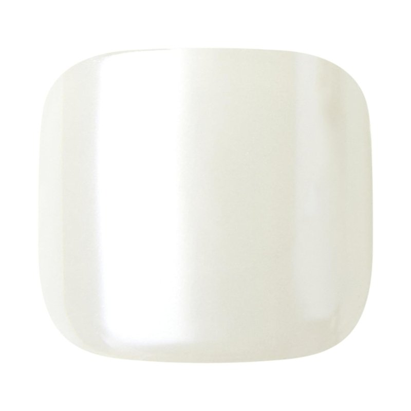 KISS imPRESS Premium No Glue Press-On Toenails - Sparkling White Pearl Squoval | 24 Nails, Prep Pad & Tools Included