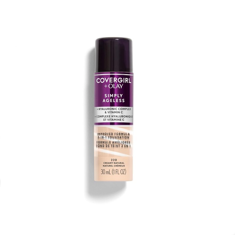 Covergirl + Olay Simply Ageless Liquid Foundation - Creamy Natural & Makeup Primer, 1 Fl Oz