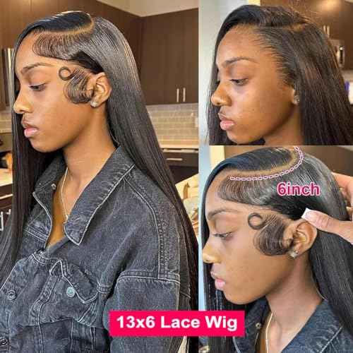 26 Inch 13x6 Lace Front Human Hair Wigs 180 Density Pre Plucked Straight HD Lace Wigs Human Hair 13x6 Straight Lace Frontal Wigs Human Hair Wigs for Women Glueless Wig