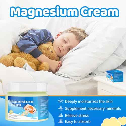 Magnesium Lotion for Kids,Natural Calming Cream for Restful Sleep,Relaxation,and Sensitive Skin Support,Recharge & Restore with Pure Magnesium Cream,Help You Sleep Peacefully(3.53 Fl Oz)