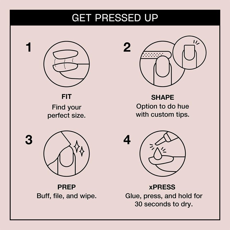 OPI xPRESS/ON French Press | French Tip Nail Art Short Round Press On Nails | With Nail Glue | Long Lasting, Reusable, Non-damaging