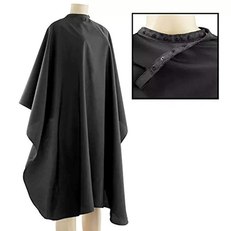 Skiennix Black Waterproof Hair Salon Cape - Professional Barber Cape with Metal Snap Closure | 10 Pack