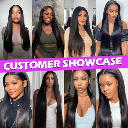 12A Human Hair Bundles 16 18 20 Inch Straight Bundles Human Hair 100% Unprocessed Brazilian Virgin Weave 3 Bundles Deals Thick & Tangle Free¡¦