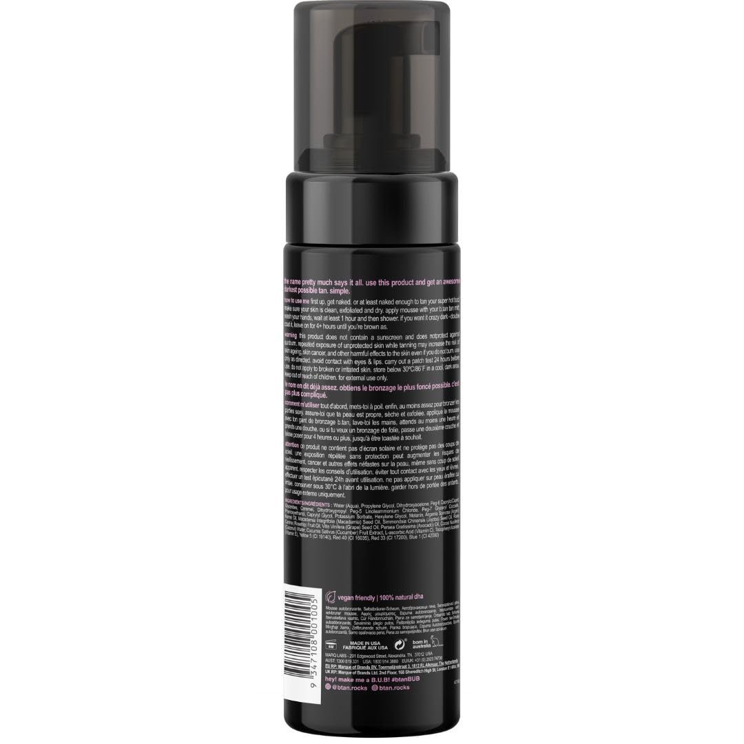 Ultra Dark Self Tanner Mousse - Fast 1 Hour Express Tanning Foam | Golden Bronzing Glow, Vegan & Cruelty-Free, 6.7 Fl Oz