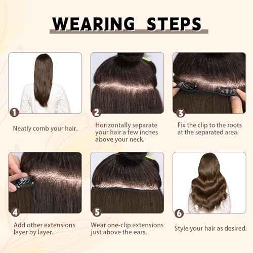 Sassina Clip in Hair Extensions 18 Inch Invisible Straight Human Hair Extensions Clip ins Medium Brown Clip in Extensions Full Head 8 Pcs with 18 Clips 120 Grams #4