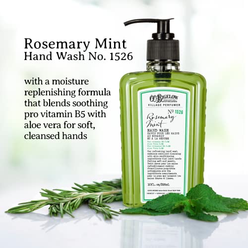 C.O. Bigelow Rosemary Mint Apothecary Duo Hand Care Gift Set, Hand Wash & Body Lotion, Liquid Soap & Moisturizing Lotion, Set of 2, 10 Fl Oz