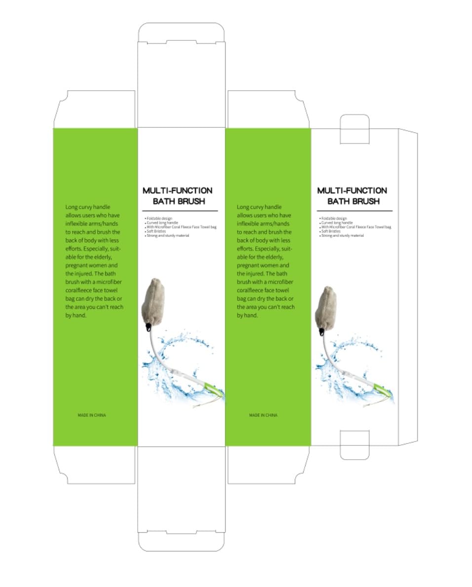 Xorinija Bendable and Foldable Bath Brush, Specifically Designed as a 23 * 3.5-inch Back-Cleaning Brush, is Suitable for Use by People of All Genders and Ages.