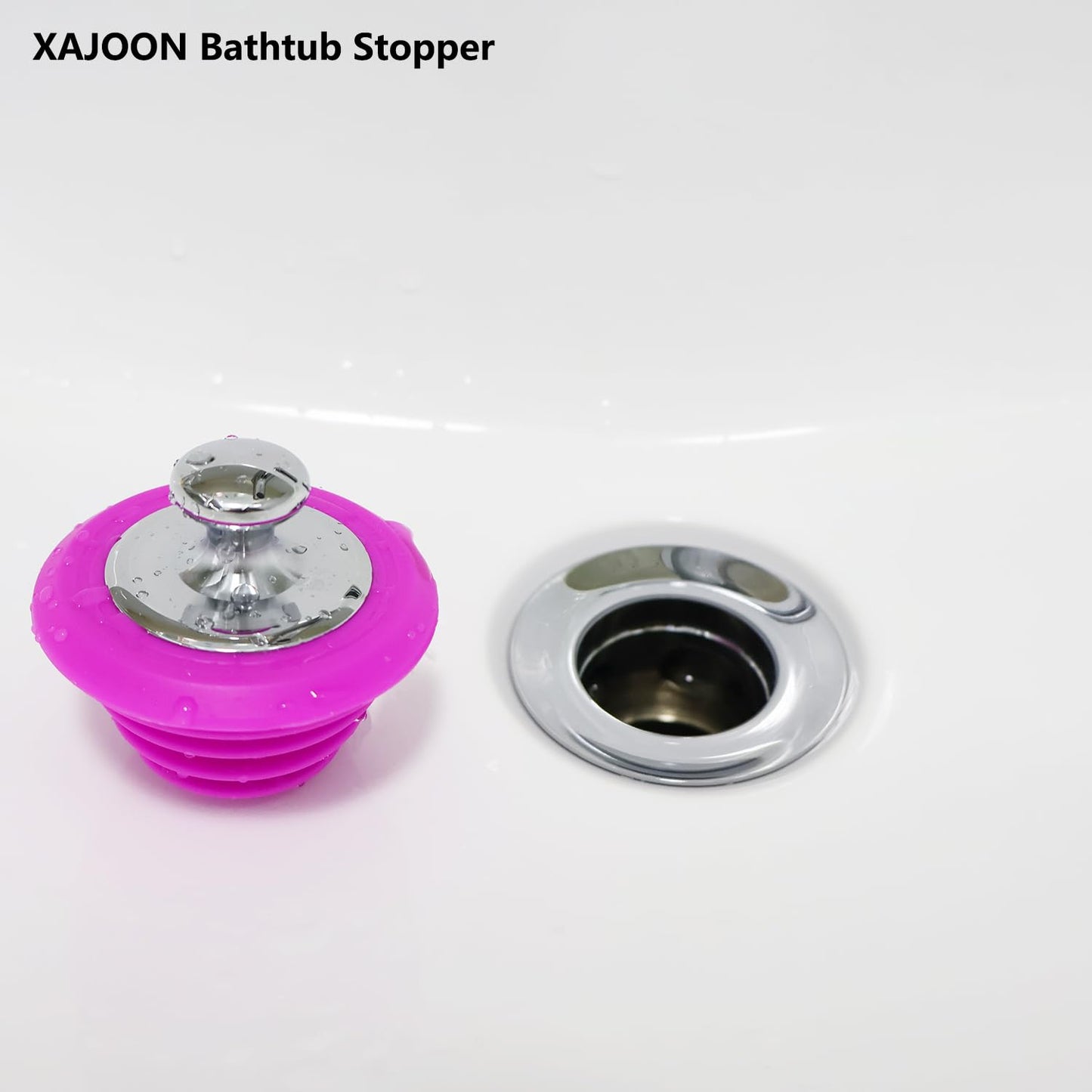 Bathtub Drain Stopper,Silicone Bathtub Stopper, Tub Stopper, Washbasin Drain Plug,Drain Plug (Pink，Patented Product)
