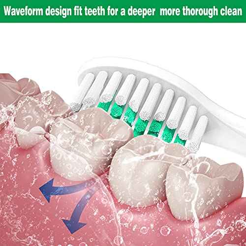 Replacement Toothbrush Heads Compatible with Philips Sonicare E-Series, Essence, Advance, CleanCare, Elite and Xtreme Screw-on Electric Phillips Brush Handles, 6 Pack