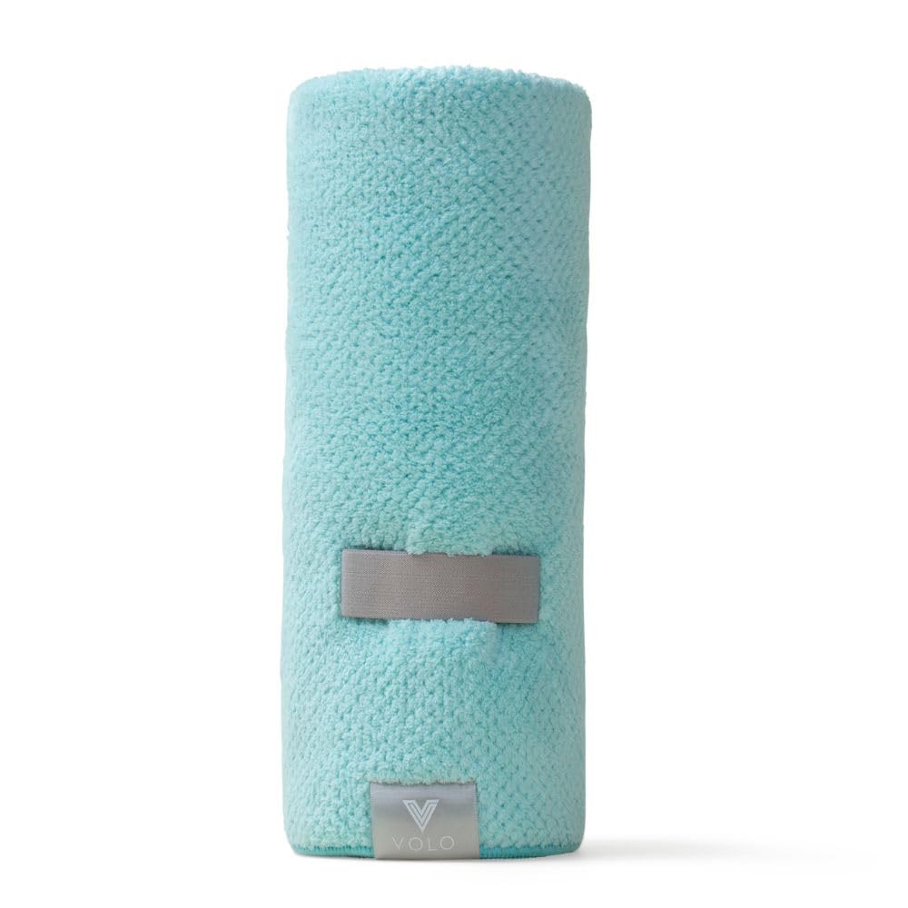 VOLO Hero Capri Blue Hair Towel | Ultra Soft, Super Absorbent, Quick Drying Nanoweave Fabric | Reduce Dry Time by 50% | Towel Wrap for All Hair Types | Anti Frizz & Anti Breakage | Reusable Packaging