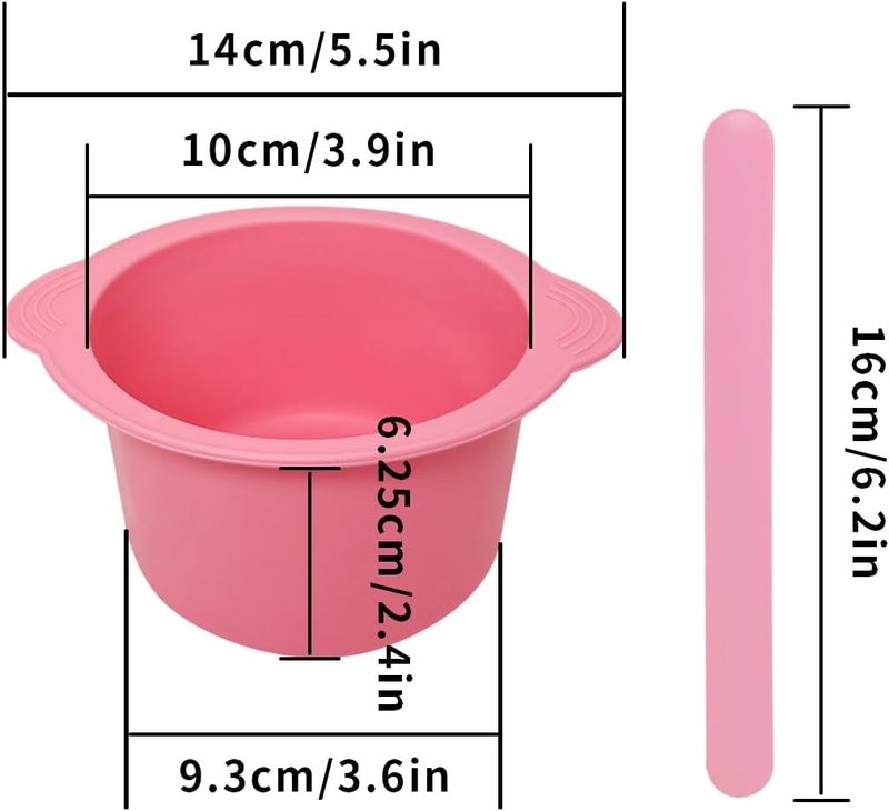 KVZVK Silicone Wax Bowl - Non-Stick Hair Removal Pot Liner with Spatula | Pink Color