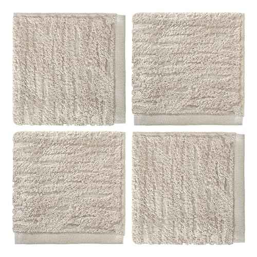 SKL Home CloudSoft Cotton Luxury 4-Piece Washcloth Set, Oatmeal