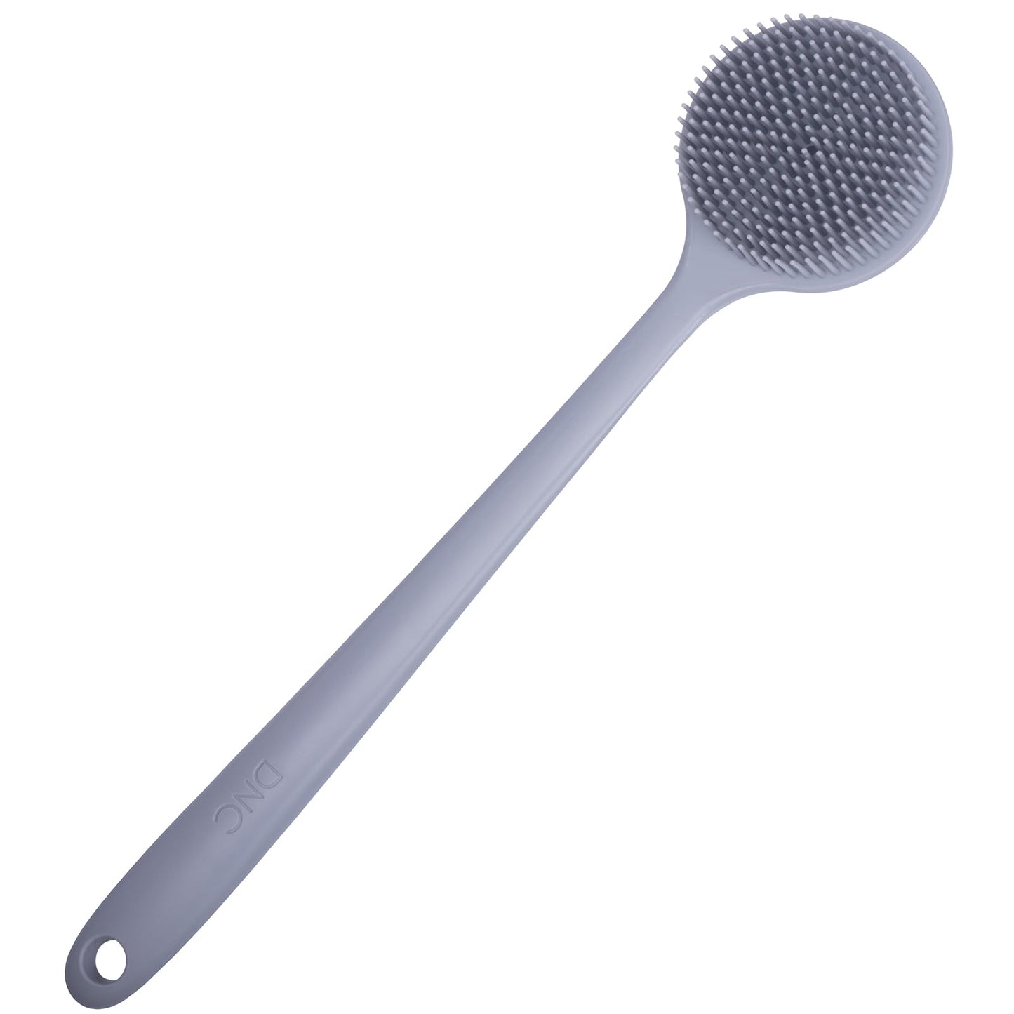 DNC Silicone Back Scrubber for Shower Bath Body Brush with Long Handle (Gray)
