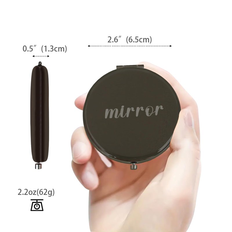 PDOZV Compact Mirror Round 2.6” Metal Double Sided 1X/2X Engraved Pocket Mirror Gifts