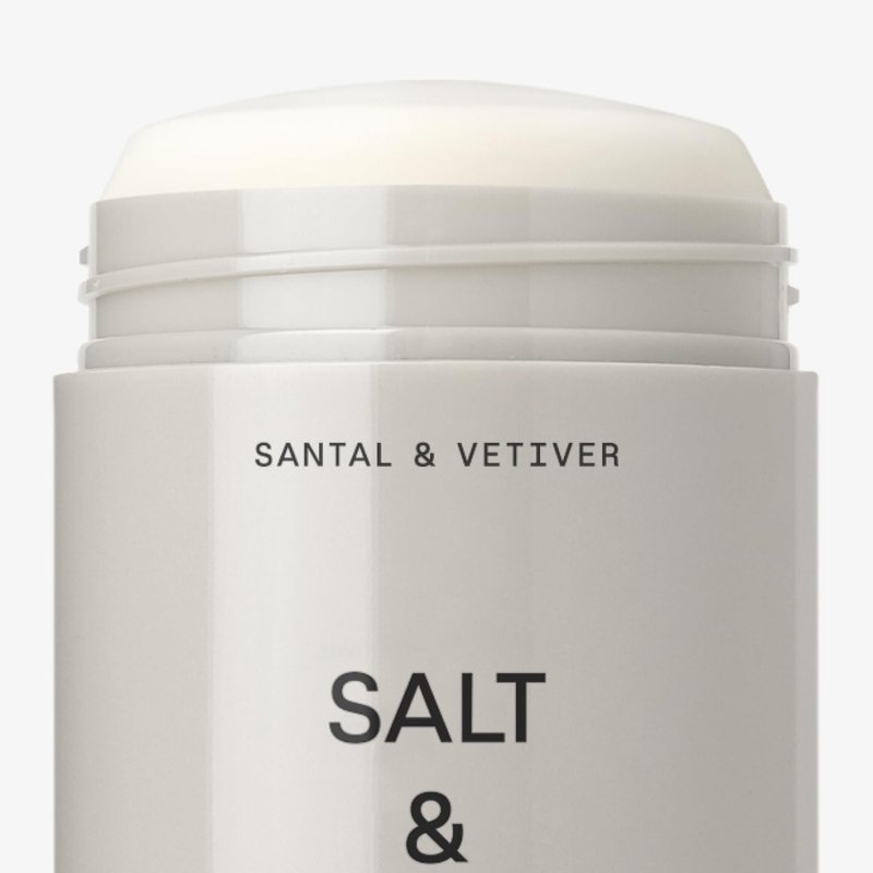 Salt & Stone Aluminum Free Deodorant | Extra Strength 48 Hour Protection for Women & Men | Made with Seaweed Extracts, Niacinamide & Prebiotics | Santal & Vetiver