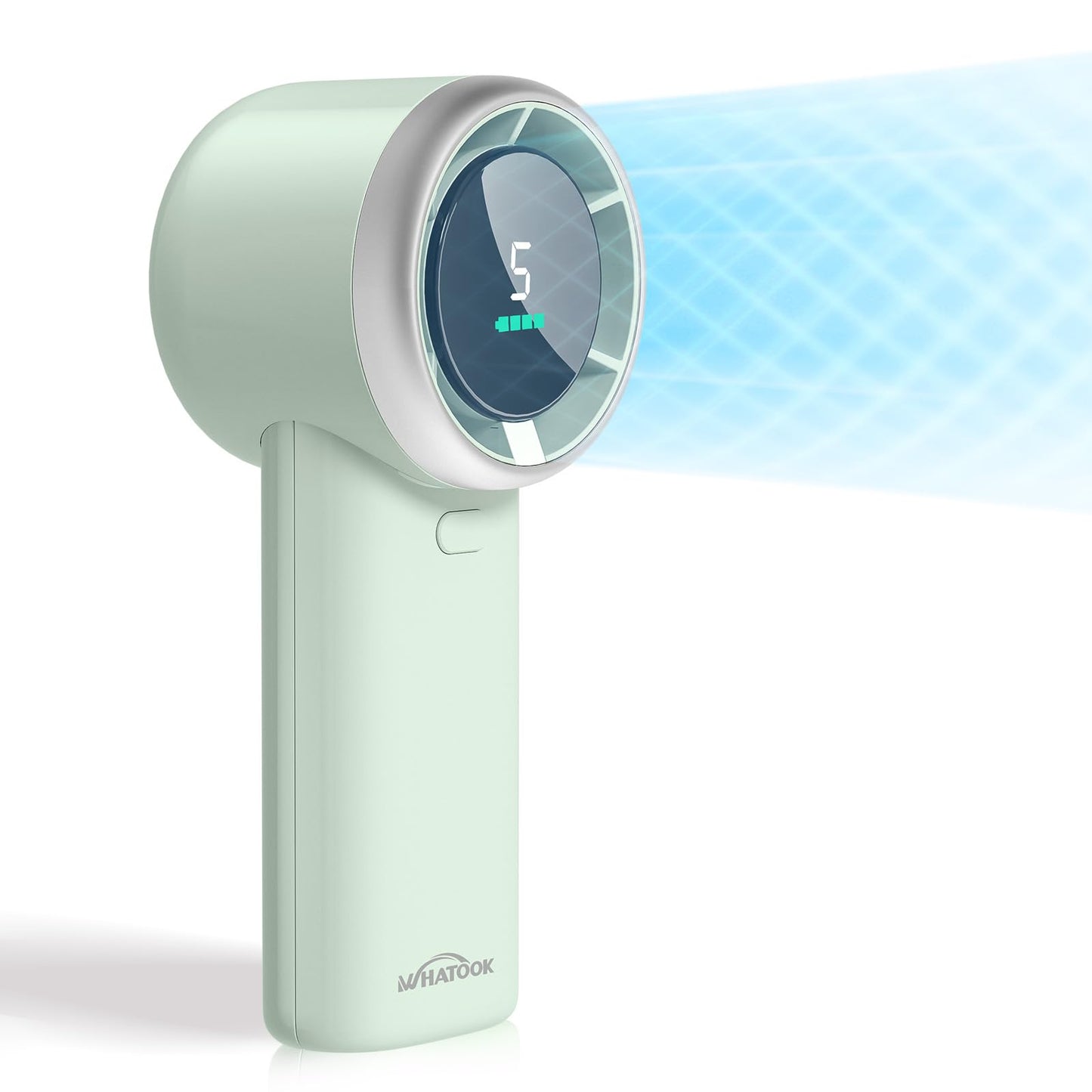 WHATOOK Portable Handheld Mini Fan: High Speed Cooling Fan, 10 Hours Battery Life, USB Rechargeable, Small Essentials for Women, Beach Travel, Vacation (Green)