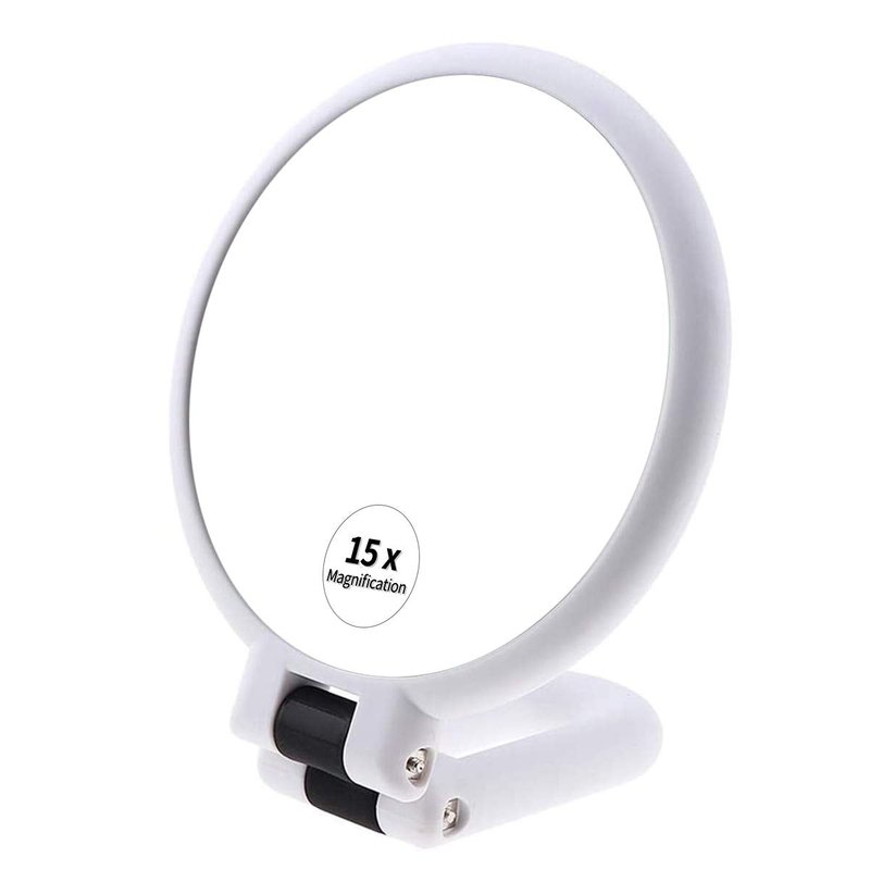 15x Magnifying Handheld Makeup Mirror - Travel Folding Double-Sided Design | Compact & Lightweight