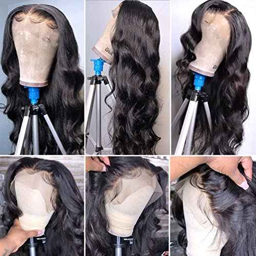 Douyin Body Wave Lace Front Wigs Human Hair Pre Plucked 22 Inch 180% Density 13x4 HD Lace Front Wigs For Women Glueless Transparent Human Hair Wig Natural Black Color