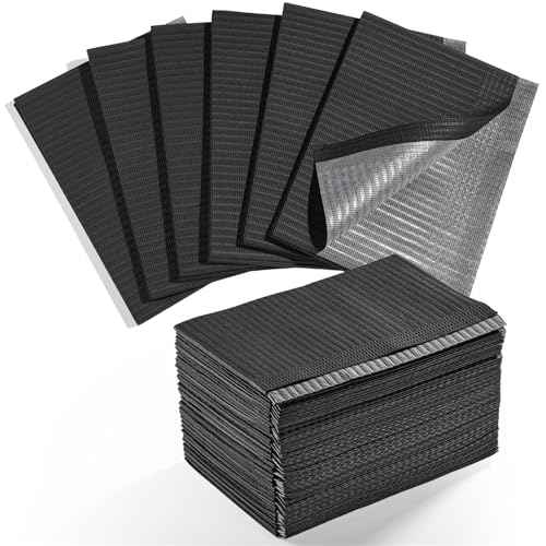 Makartt Disposable Nail Mats: 50Pcs Fordable Nail Paper Towels for Table Acrylic Practice Sheet 3 Ply Waterproof Nail Art Table Mats Clean Pads for Salon Manicure Tattoo Black