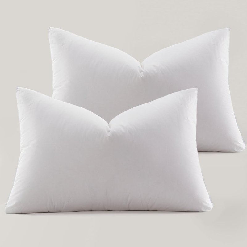 Globon Ultra Soft Down Pillow Standard Size Set of 2, Premium Down Filled Bed Pillow for Sleeping, 100% Cotton Shell 500 Thread Count 700 Fill Power, Hotel Collection Down Feather Pillow 20" x 26"