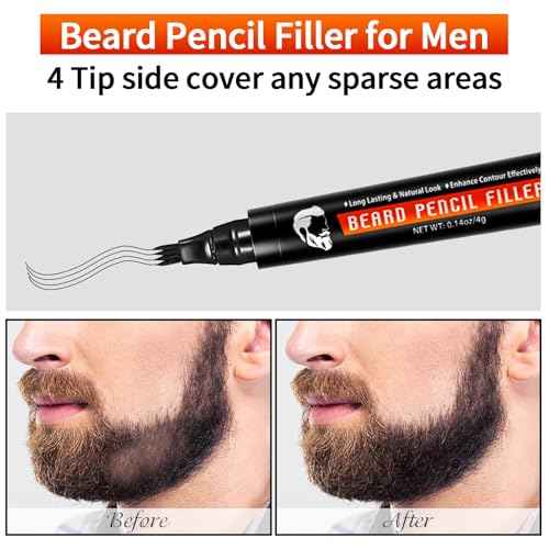 Beard Shaper for Men Beard Shaping Tools - Beard Template Guide, Professional Straight Edge Razor, 10 PCS Double Edge Blade, Barber Pencil, Beard Comb, Stainless Steel Scissor Mustache Lineup Tools