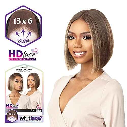 Sensationnel What lace 13x6 wigs - anisha lacefrontal hand tied glueless synthetic with natural density preplucked hairline (BALAYAGEHAZELNUT)
